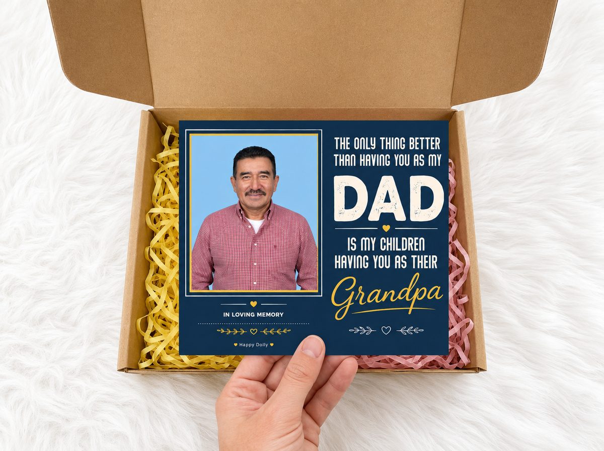 Personalized Crochet Doll with Photo Card “My Children Having You AS Their Grandpa”