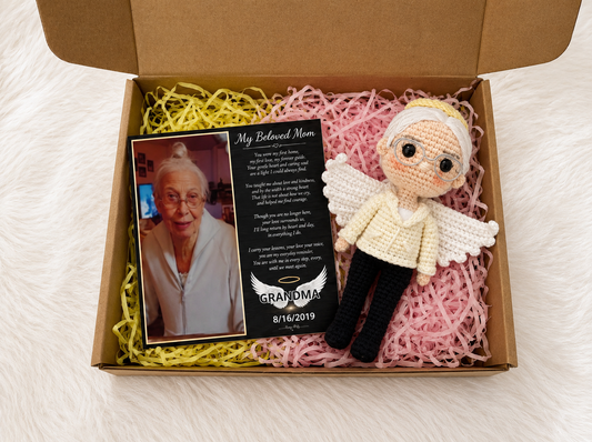 Personalized Crochet Doll with Photo Card “My Beloved Mom”