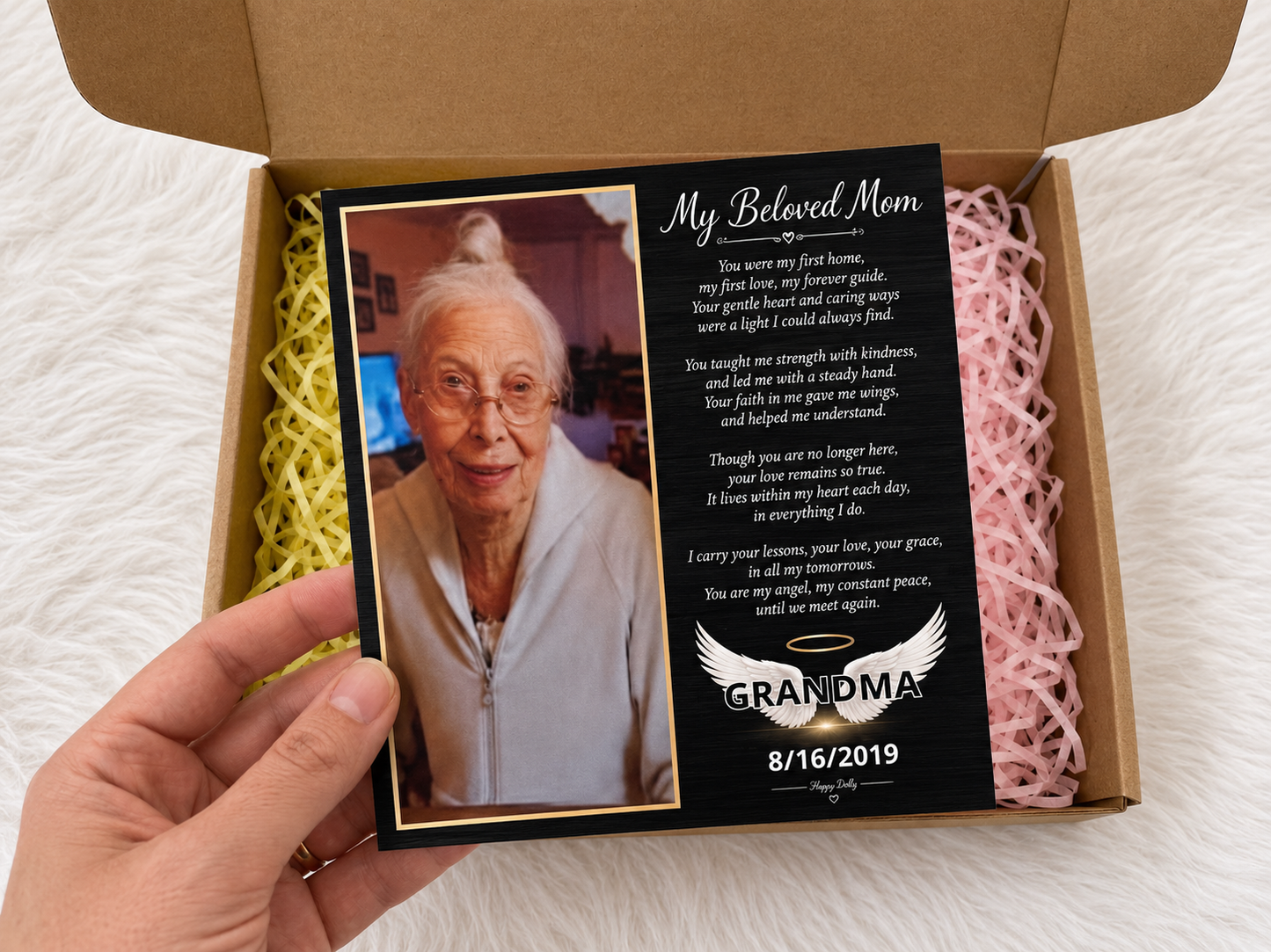Personalized Crochet Doll with Photo Card “My Beloved Mom”