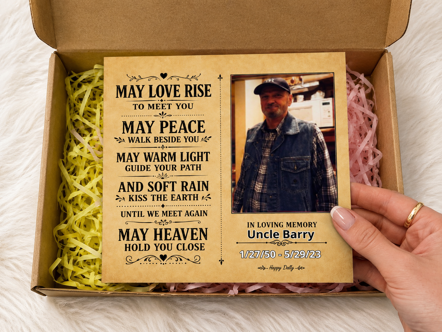 Personalized Crochet Doll with Photo Card “May Love Rise ”