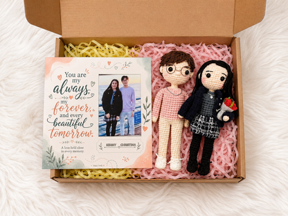 Personalized Crochet Doll with Photo Card “You Are My Always ”