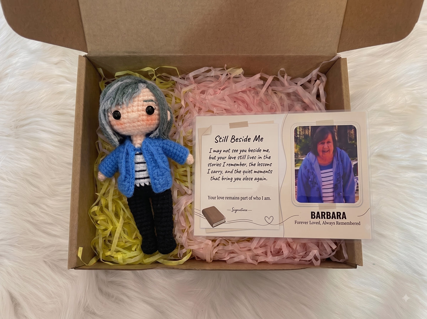 Personalized Memorial Crochet Doll From Photo – Still Beside Me